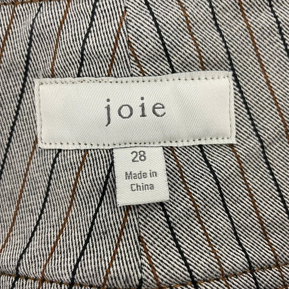 Joie Laurelle Topstitch Striped Button Fly Pants Junction Size 28 High Waisted - Picture 10 of 15